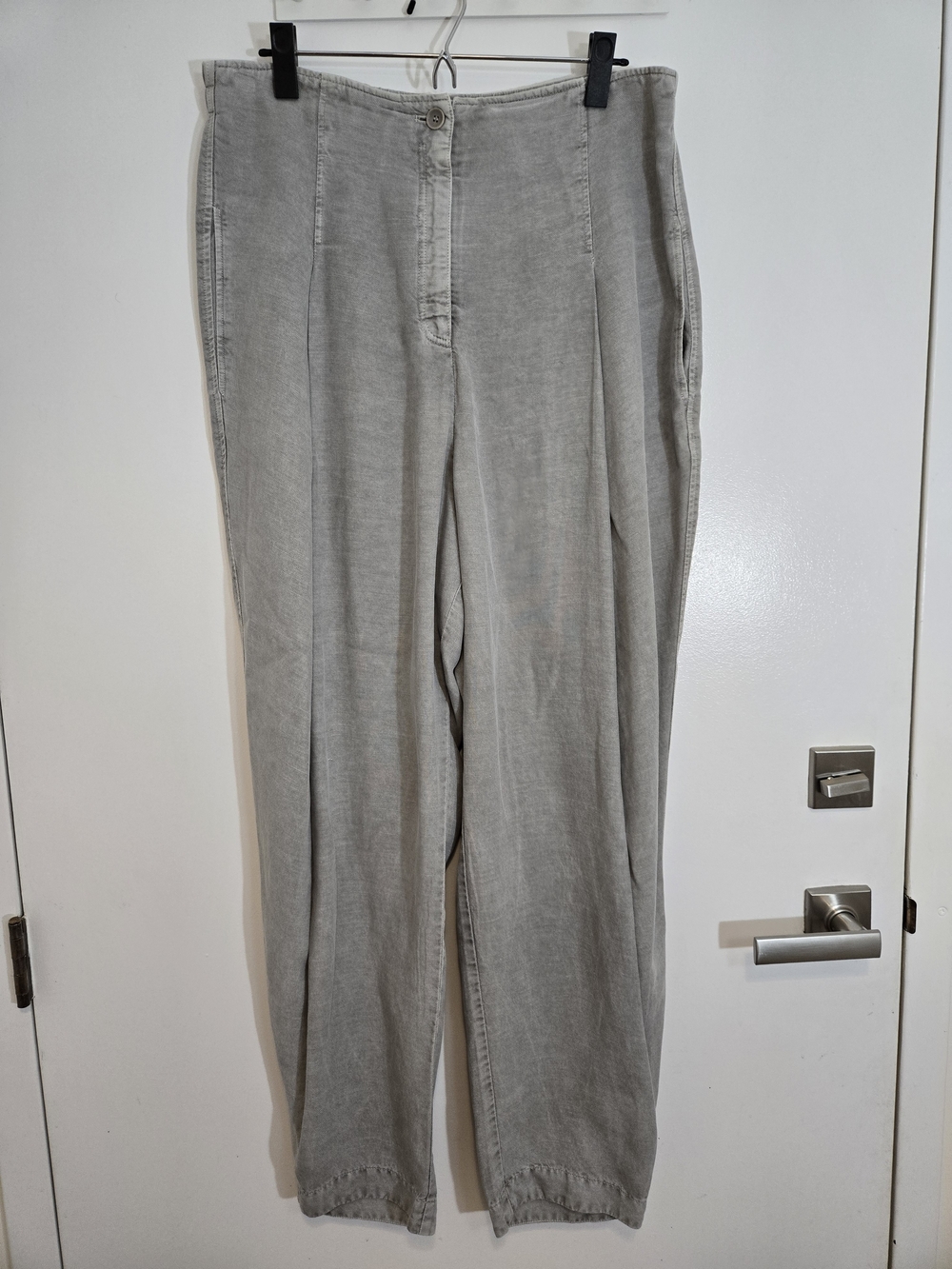 OSKA Wide-leg Barrel Leg Lyocell/ Linen Trousers - Grey & Soft! - Picture 2 of 7